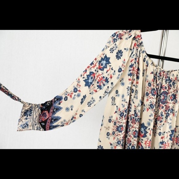 JAASE LF Navy Batik floral printed mini dress size S - Picture 8 of 14